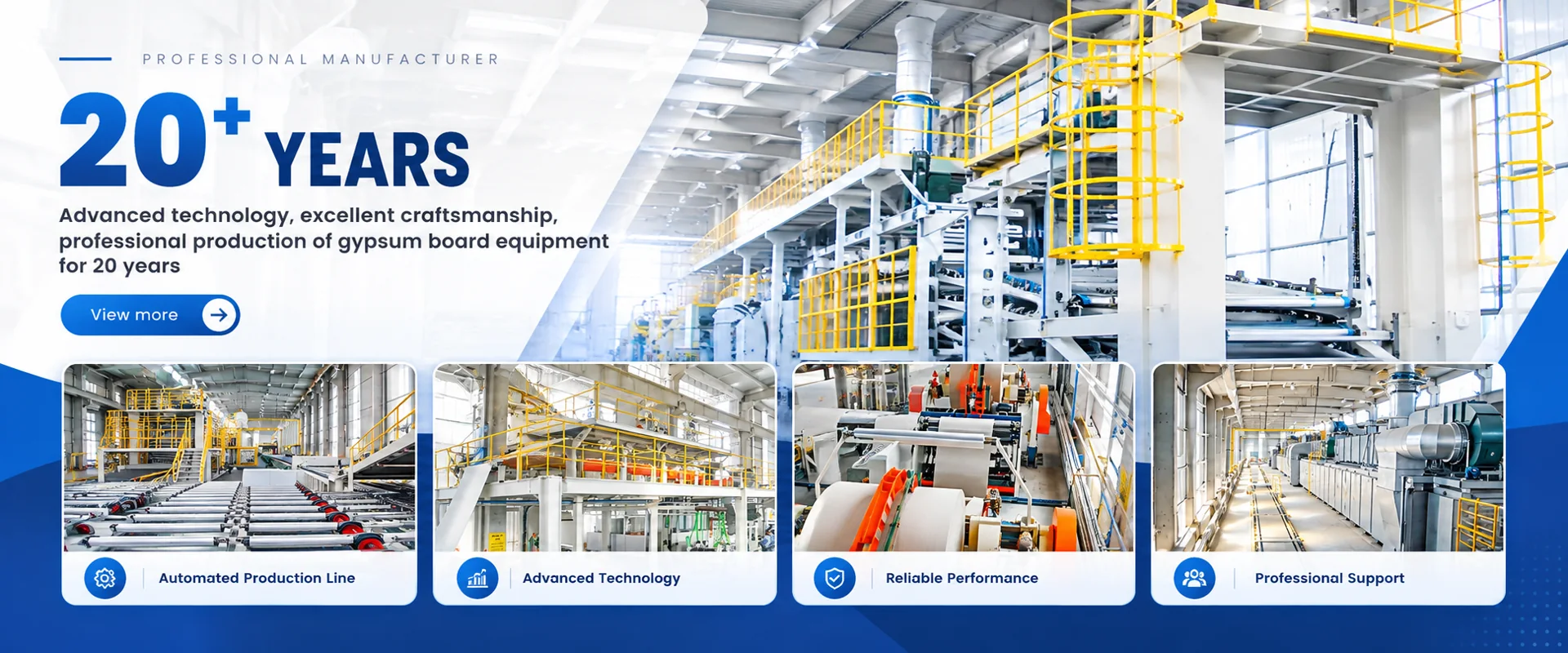 Over 20 years of gypsum board production equipment experience